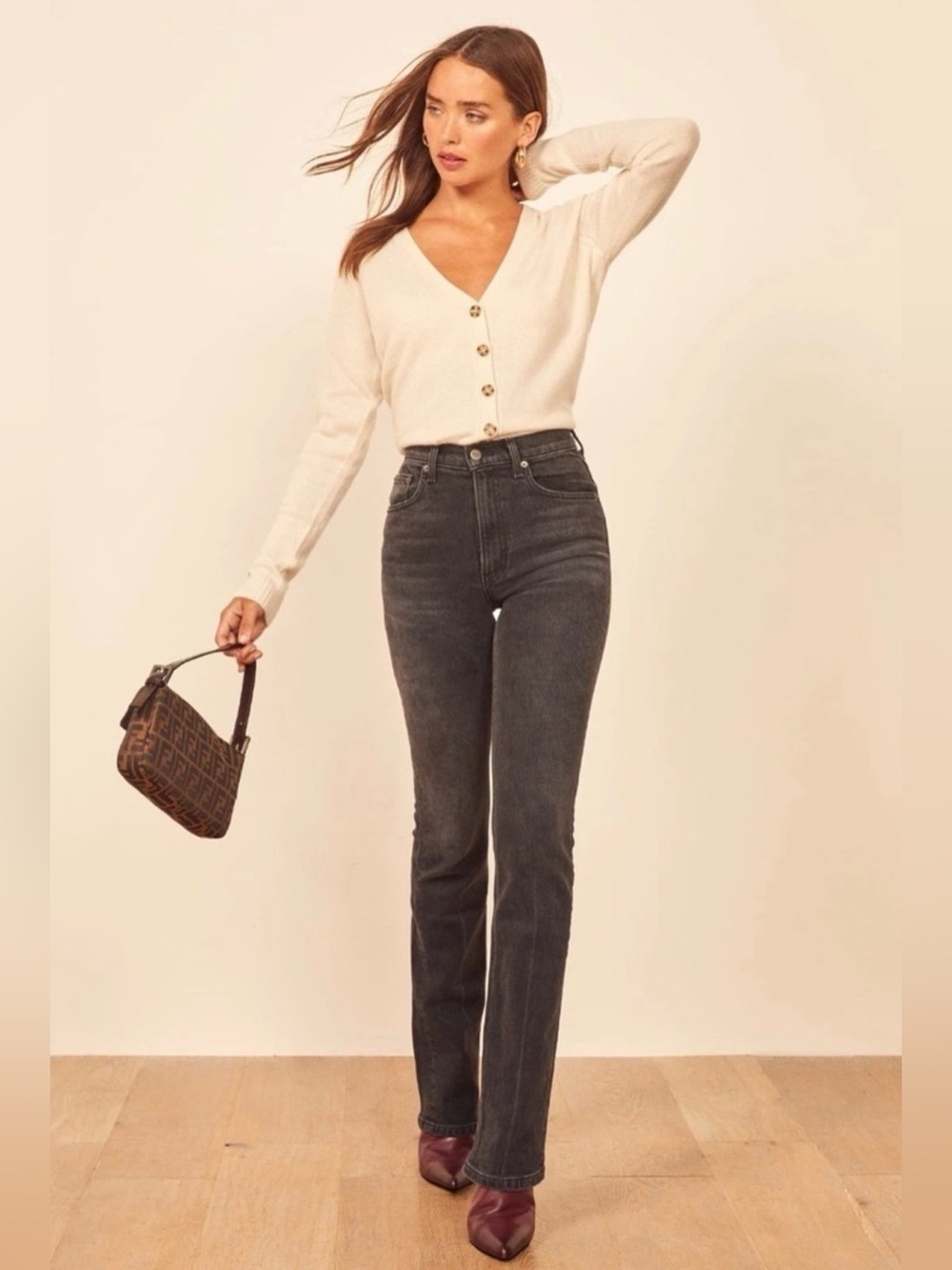 Reformation Black Boot Cut Jeans